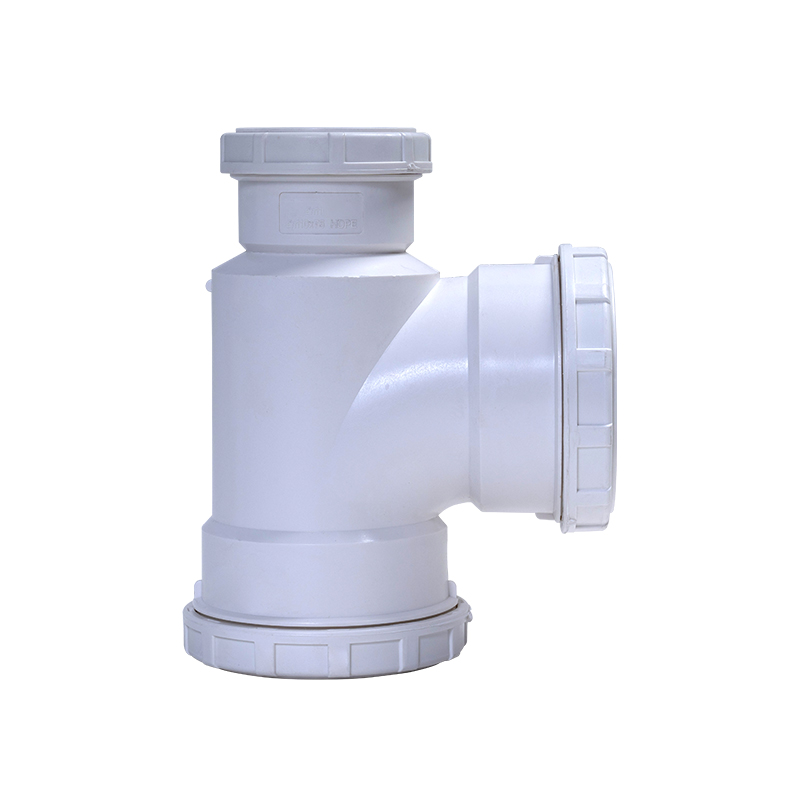 瓶型三通丨HDPE螺旋压盖式连接静音管